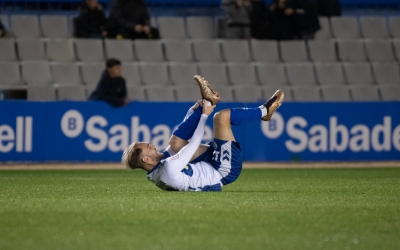 Herrera, amb gest de dolor després de la revinclada | Roger Benet